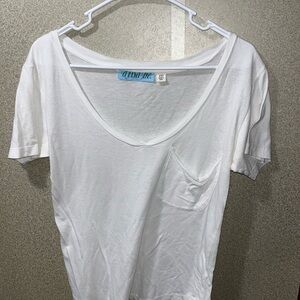Amuse Society White Fitted Short Sleeve Tee